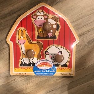 *Sealed* Melissa & Doug 3pc Knob Farm Puzzle
